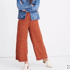 Madewell Tall Huston Pull-On Crop Pants in Painted Dots Burnt Clay